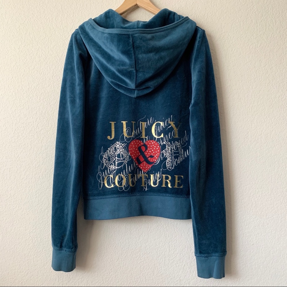 Juicy couture y2k velour crystal hoodie